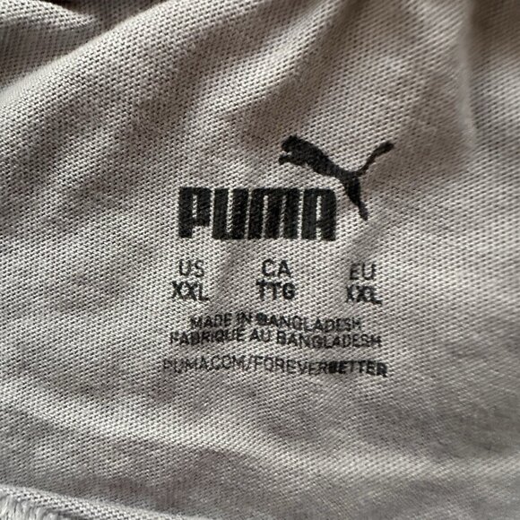 Puma T-Shirt Men’s 2XL Tan/Beige/Gray White Logo - Picture 3 of 8